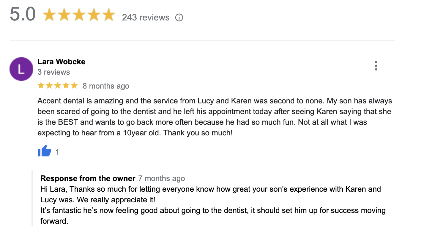 hygienist young boy google review