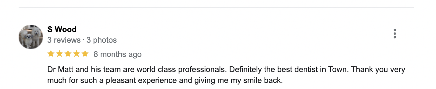 best dentist google review